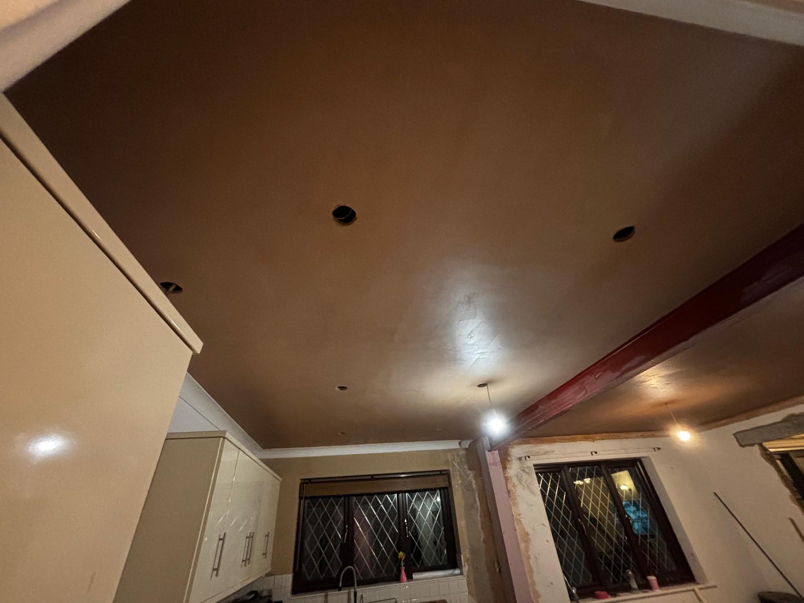 Kitchen ceiling skim